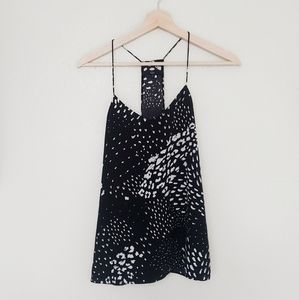 tibi silk ditzy leopard racerback cami